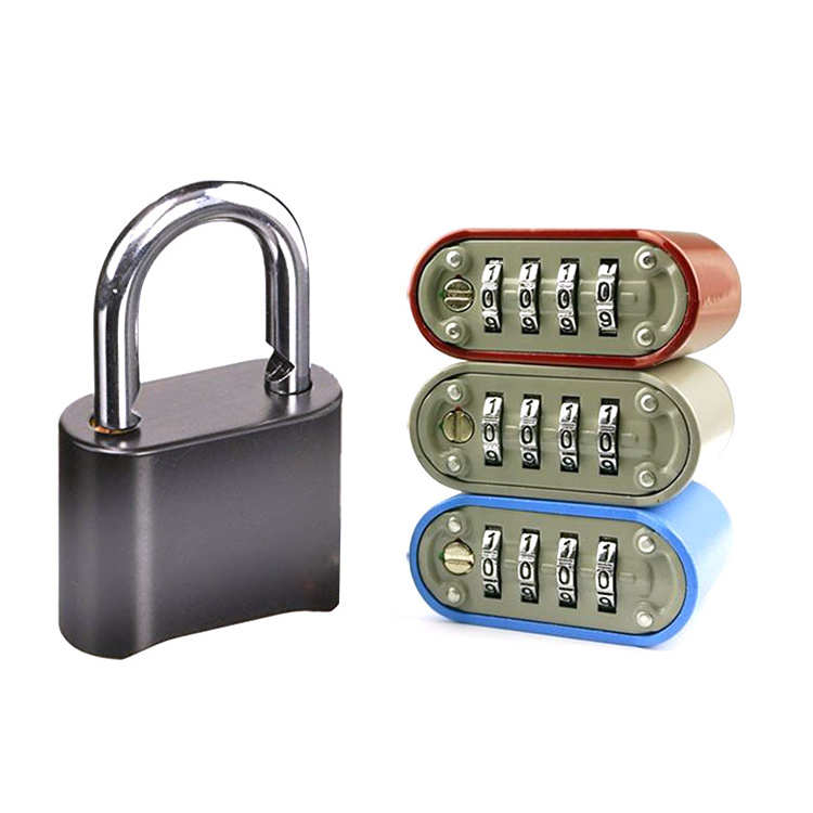 Hot Selling Resettable Zinc Alloy 4 Digit Heavy Duty Door Black Combination padlock Pad Locks for School Gym Cabinet