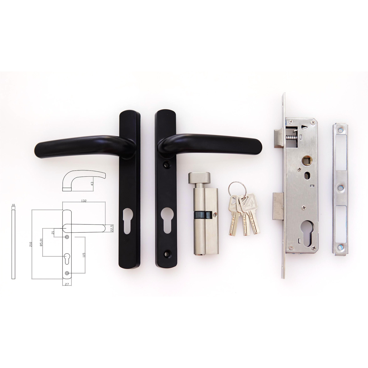 European Mortise Lock Body PVC UPVC Door handle Lock for aluminium window doors