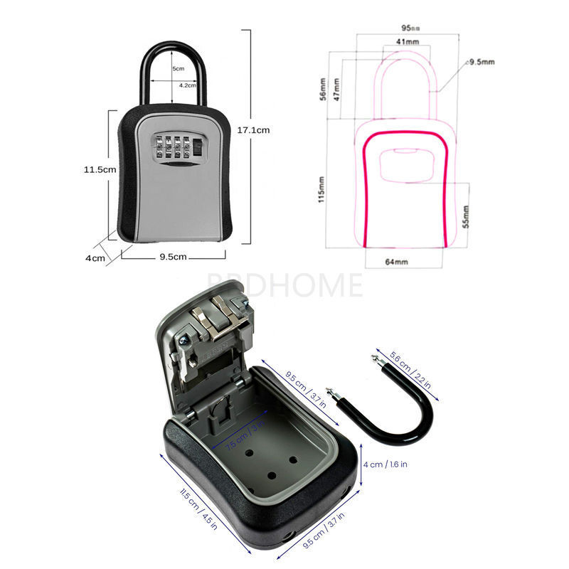 Car Key Safe Security Key Lock Box Home Storage key Lock Box for outdoor Safes Button Digit lock Box