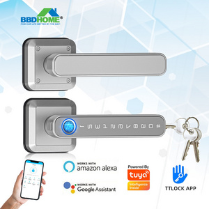 BBDHOME Biometric Keyless Door Handle Fingerprint Lock Home Apartments Office Hotel Smart Door Lock