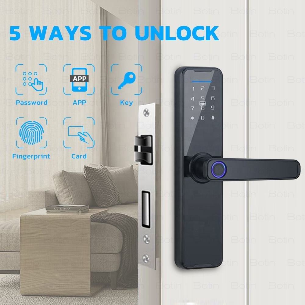 BBDHOME Apartment Home Room Digital Password Keyless Entry Tuya APP Control Fingerprint Smart Door Lock