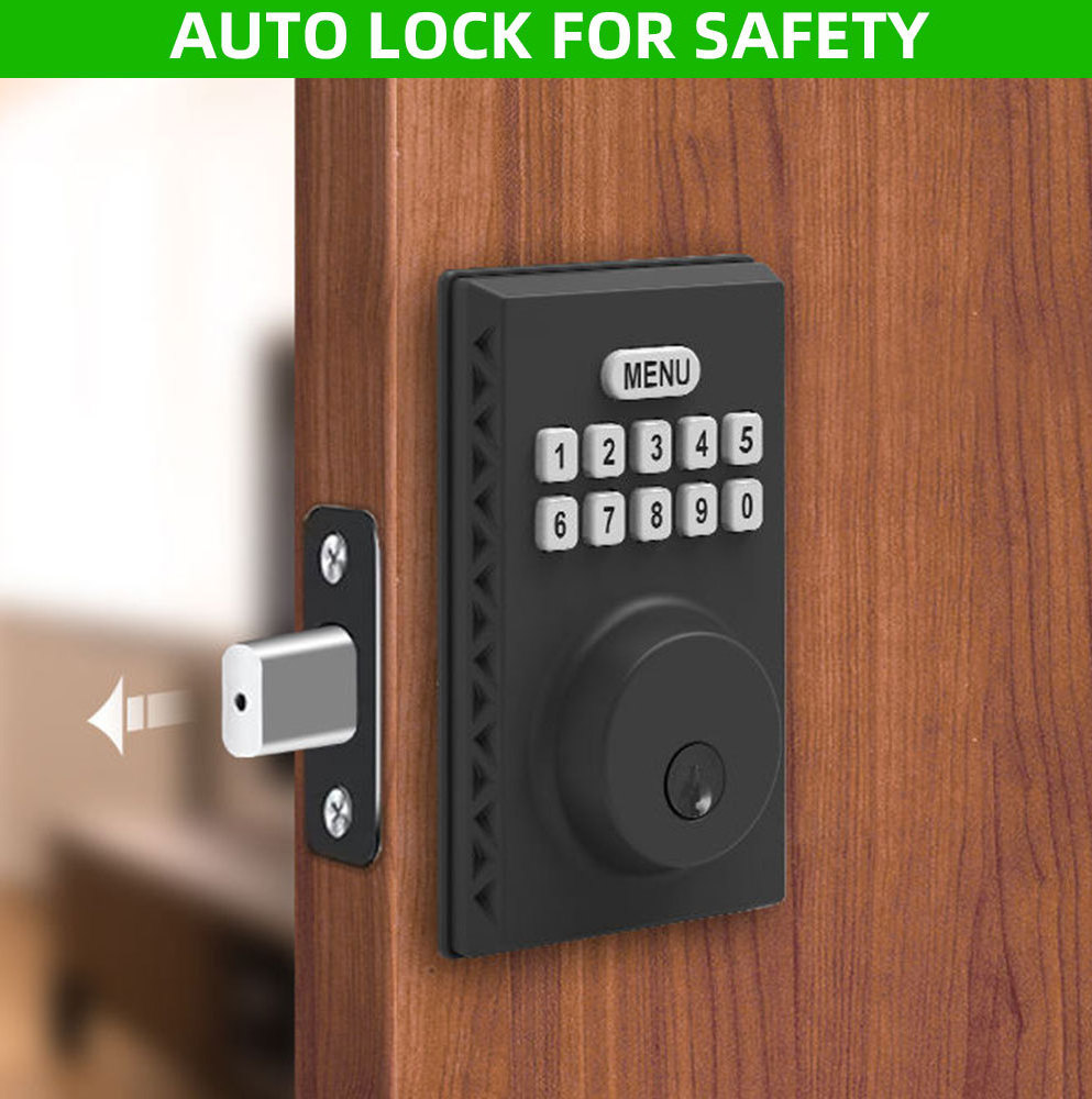 BBDHOME Keyless Entry Door Lock Electronic Keypad Deadbolt Lock Electronic Keypad Deadbolt with Keys