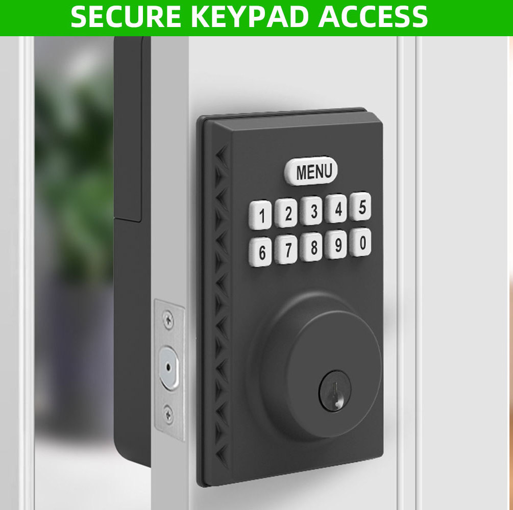 BBDHOME Keyless Entry Door Lock Electronic Keypad Deadbolt Lock Electronic Keypad Deadbolt with Keys