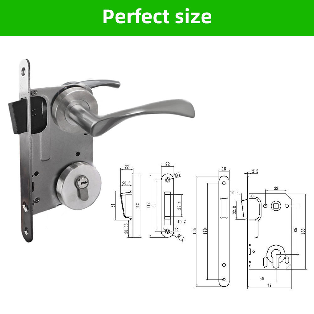 Wholesale High-quality Aluminum Alloy Door Handle Escutcheon Bathroom Magnet Lock Body Lock Cylinder Handle Door Lock