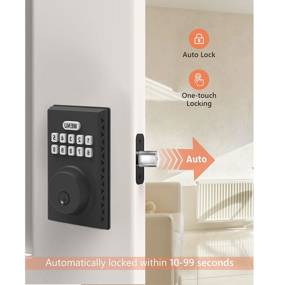 BBDHOME Easy Installation  Keyless Entry Door Lock with Handle  Electronic Keypad Deadbolt with Door Knob