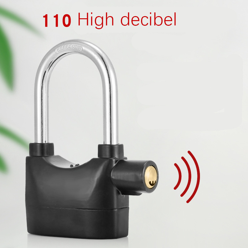 High decibel alarm padlock anti-theft high-quality heavy-duty waterproof anti-theft with key padlock