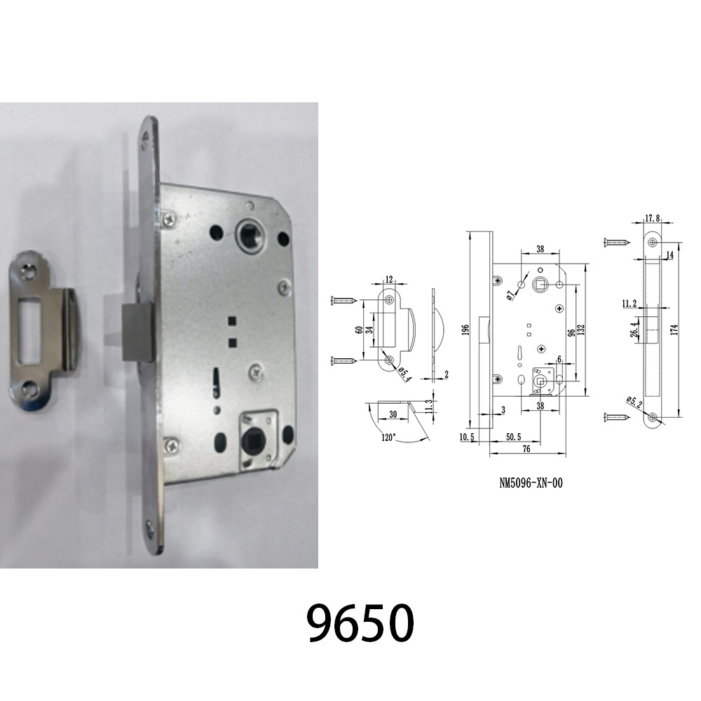 Hot Selling Passage Bathroom 50mm Door Distance Mortise Door Lock Safety Lock Body Magnet Silent Latch