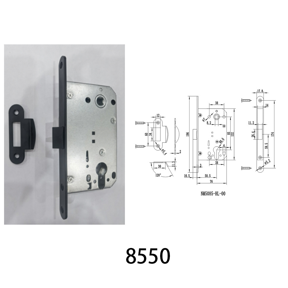 Hot Selling Passage Bathroom 50mm Door Distance Mortise Door Lock Safety Lock Body Magnet Silent Latch