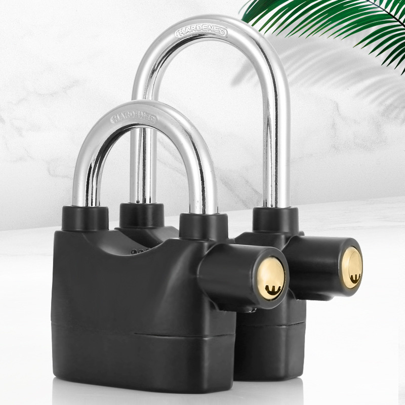 Wholesale high decibel custom 110db alarm padlock anti-theft heavy duty key padlock motorcycle alarm padlock