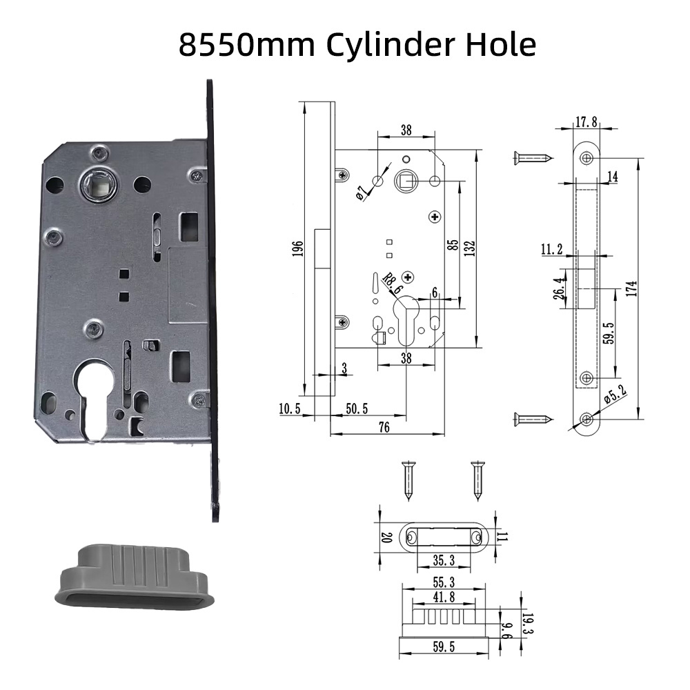 2024 New Italian Design Strong Magnetic Lock Body  Silent Latch Russia Wooden Door Lock  Mortise Locks