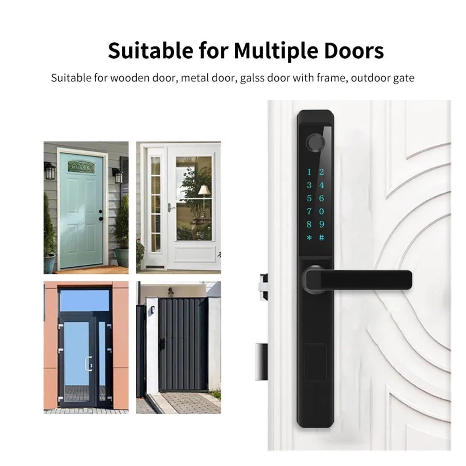 BBDHOME High-quality Waterproof Sliding door Glass door Smart Home Slim Smart Door Lock