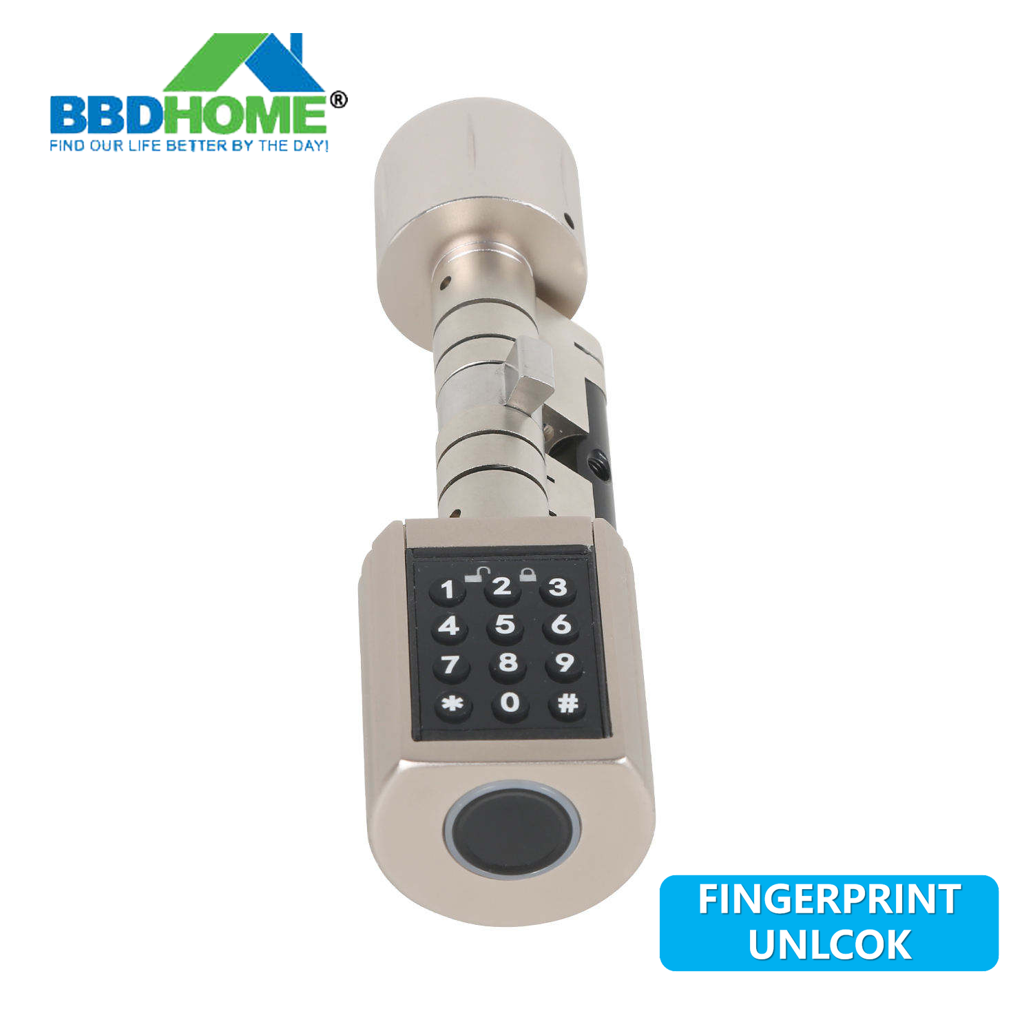 BBDHOME High-quality Bluetooth Unlock Keyless Safety Electronic Smart Fingerprint Lock Cylinders