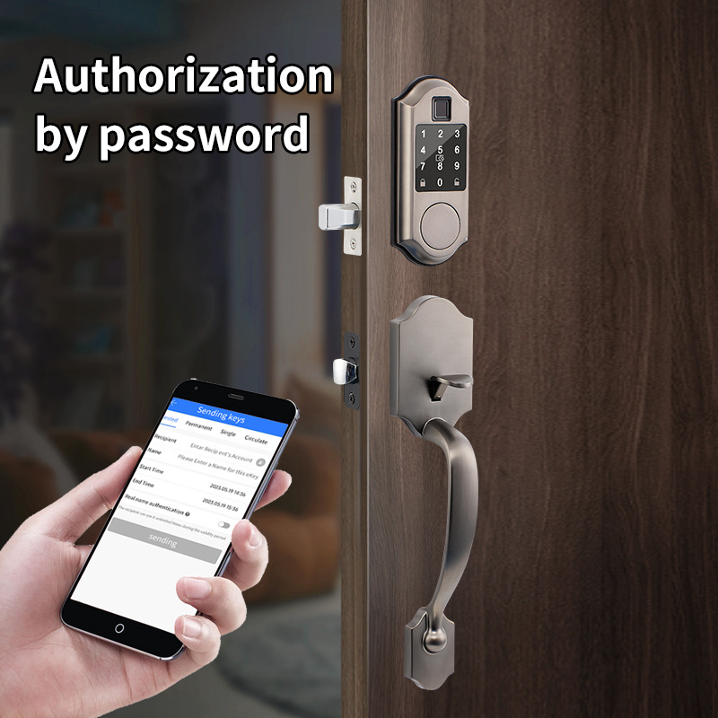 Tuya Smart TT LOCK Easy Installation Built In Fingerprint Deadbolt With American Standard Smart Keyless Door Lock