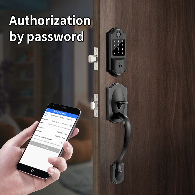 TTLock Coded Digital Bluetooth Fingerprint Lock for Front Door Electronic Single Latch Keyless Deadbolt Lock