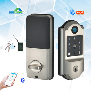 TTLock Coded Digital Bluetooth Fingerprint Lock for Front Door Electronic Single Latch Keyless Deadbolt Lock