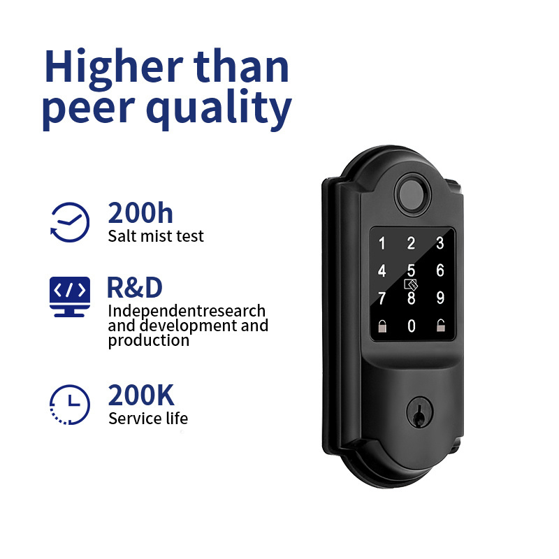 TTLock Coded Digital Bluetooth Fingerprint Lock for Front Door Electronic Single Latch Keyless Deadbolt Lock