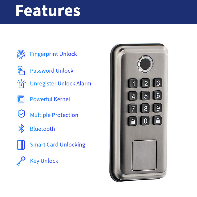 BBDHOME High Security Waterproof TTlock Front Digital WiFi Black Electronic Keypad Deadbolt Smart Door Lock