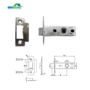 High Quality Stain Nickel Automatic Reset Mortise Lock Latch 45mm Deadbolt Bathroom Door Lock Latch