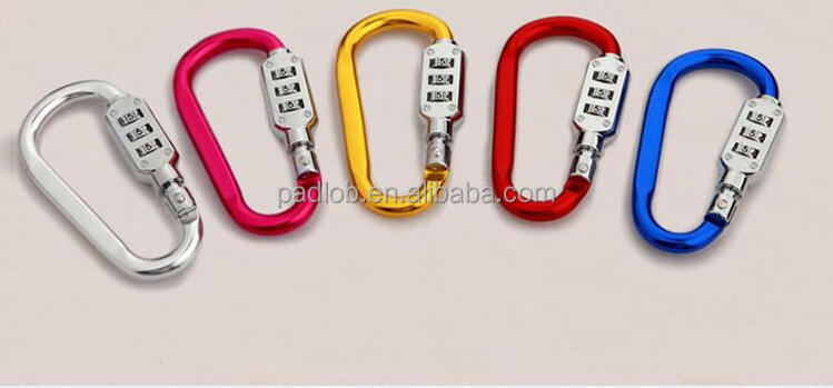 BBD-HE02 Multi-color zinc alloy backpack carabiner code lock