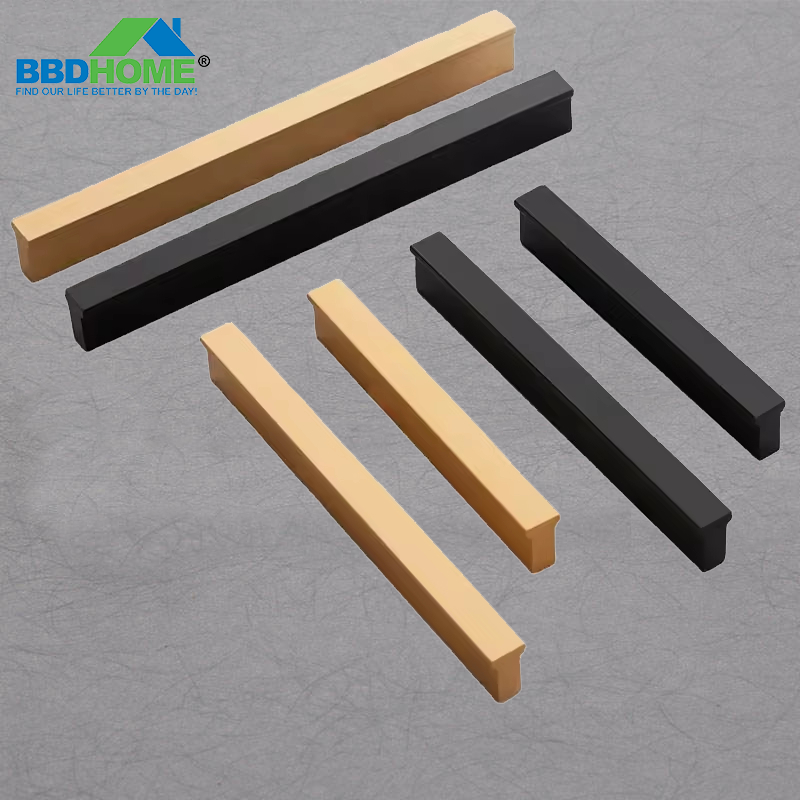 BBDHOME Modern Black Aluminum Kitchen Cabinet Cupboard Wardrobe Drawer Furniture Hardware Pull Handles Accessories And Knobs