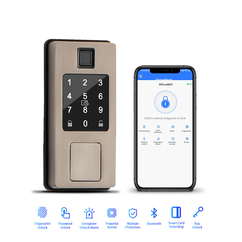 Tuya TTlock Remote Control Front Entrance Door Ble Card Fingerprint Unlock Intelligent Smart Deadbolt Lock