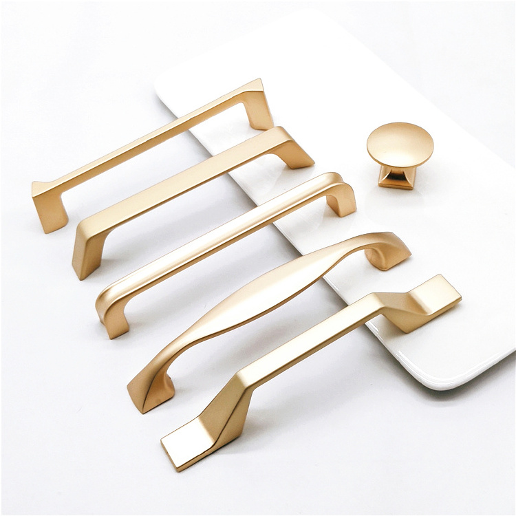 Cabinet Handles Gold Furniture Handles Kitchen Furniture Drawer Hardware Pull Rose Gold Cabinet Knobs and Handles ZINC