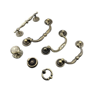 Zinc Cabinet Pulls Handles Drawer Classic Cabinet Knobs and Handles Industrial Rural Antique Bronze Brushed Brass for Furniture