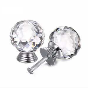 Door 30mm Drawer Kitchen Handles Small Cabinet Diamond Pulls Crystal Knob Handles for Furniture Cabinet Knobs and Handles