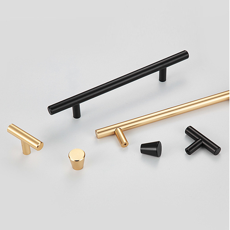 BBDHOME Aluminium Profile Solid Metal Hardware Furniture Kitchen Door Pull Handle Matt Black Gold Knob Cabinet Handles 1meter T