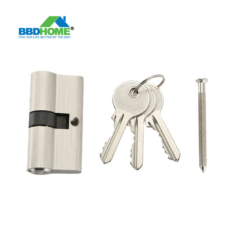 BBDHOME Stain Nickel Brass Aluminum Znic Alloy Oval Cylinder Key Brass Anti Snap Euro Profile door Lock Cylinder