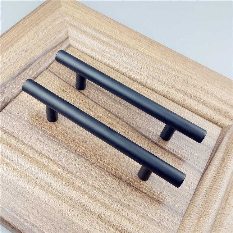 Kitchen T Bar Drawer Pulls Cabinets Handles Metal Stainless Steel Best Sellers Matte Black Handles for Furniture Modern Simple