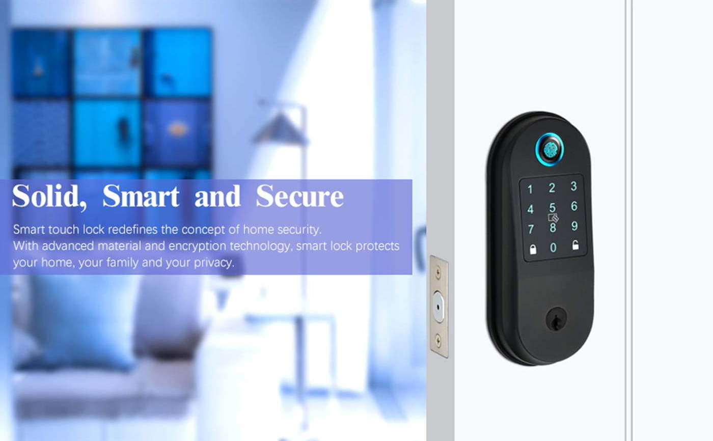 BBDHOME Smart Deadbolt Keypad Front Exterior Door Fingerprint Digital Smart Door Lock  Keyless Deadbolt  Electronic Door Lock