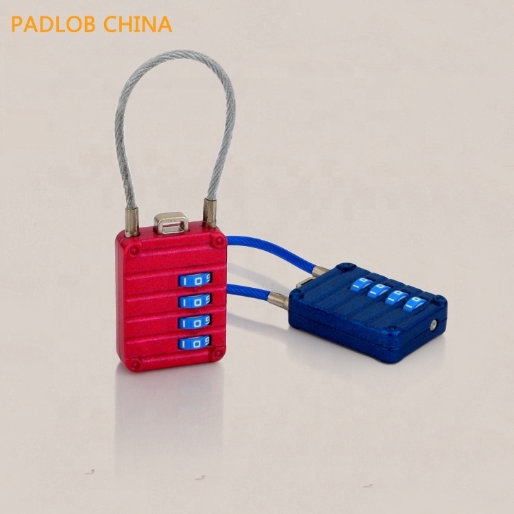 High quality Traveling bag Luggage4 digital Cable Combination Padlock