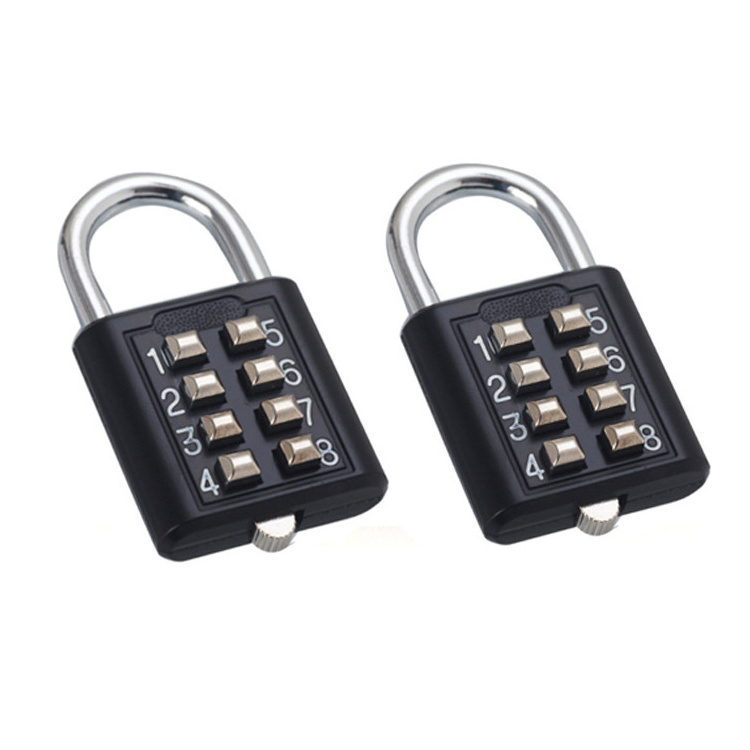 H303 Easy to carry push button 8 number combination gym padlock for Outdoor Office School Home Security Using candado digital