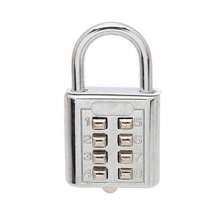 H303 Easy to carry push button 8 number combination gym padlock for Outdoor Office School Home Security Using candado digital