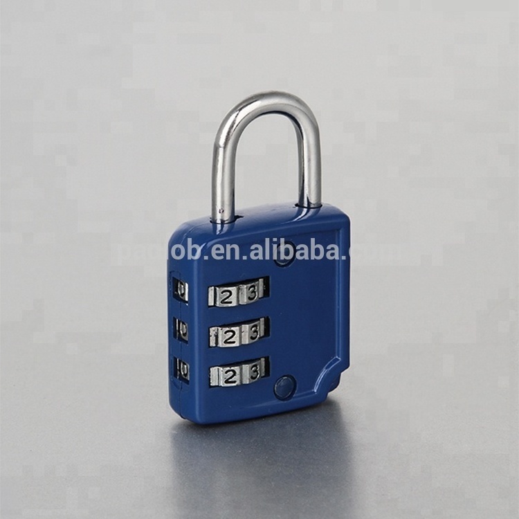 HB33 Simple color style 3 digit combination padlock backpack coded lock