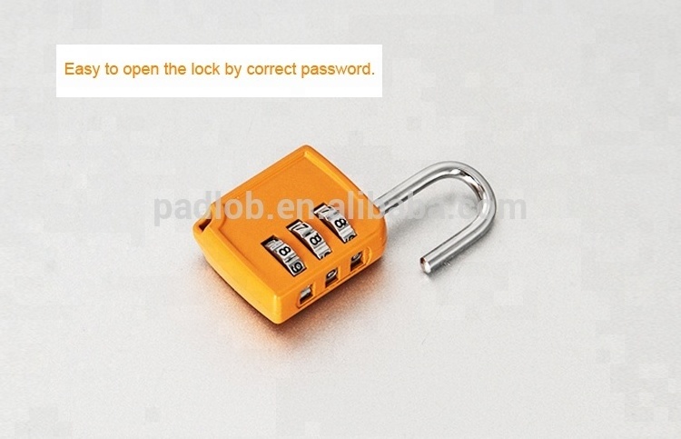 HB33 Simple color style 3 digit combination padlock backpack coded lock