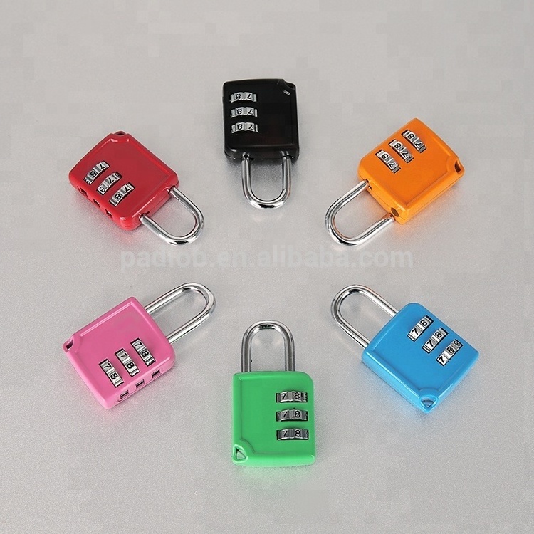 HB33 Simple color style 3 digit combination padlock backpack coded lock