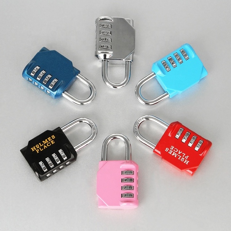 Square Heavy Duty Custom logo Digital 4 Digit Code Waterproof Safety Lock candado combination Padlock with combination for gym