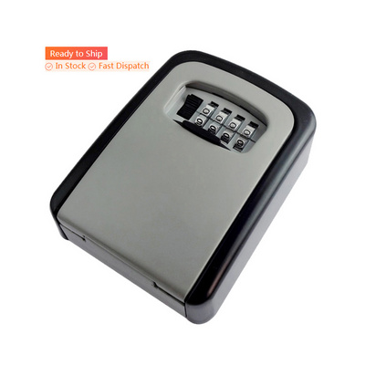 Key Lock Box Wall Mounted Key Safe Box Weatherproof 4 Digit Combination Key Storage Lock Box