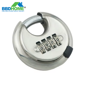 BBDHOME Heavy Duty Stainless Steel Round Combination Lock Resettable 4-Digit Weatherproof Keyless digit disc security lock