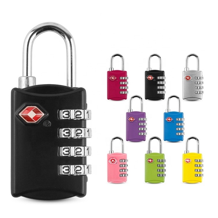 TSA309 Zinc Alloy 4 digital combination padlock Traveling TSA Customs Password Lock