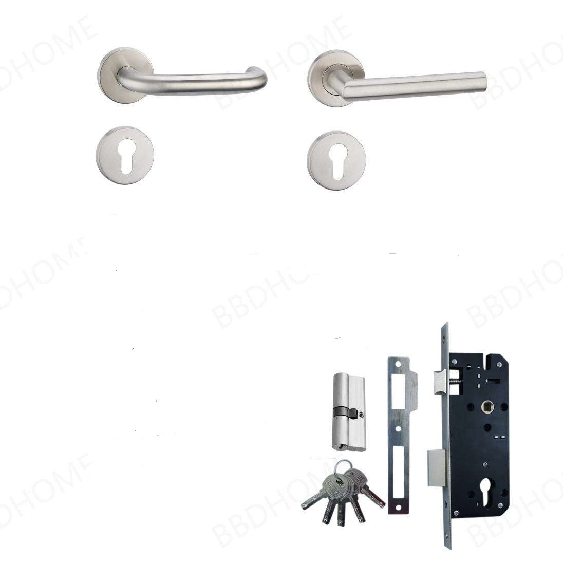 Lever Hardware Pull Lock SS Door Handle 201ss 304ss Stainless Steel Door lock set