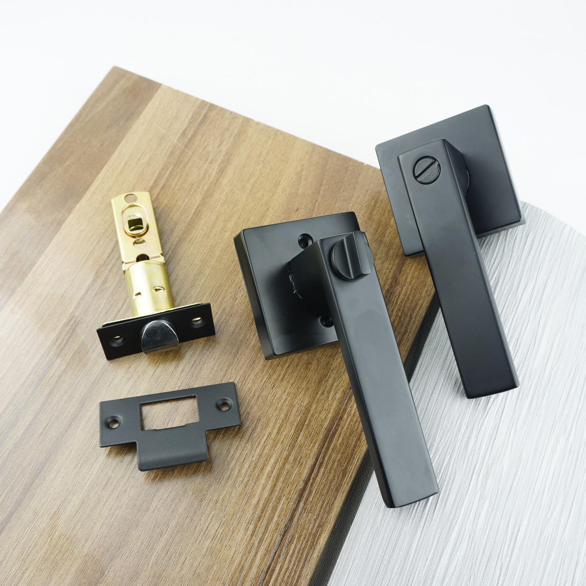 Minimalist Privacy Tubular Matt Square Black lever passage levers toilet side handel bathroom door lock handle black