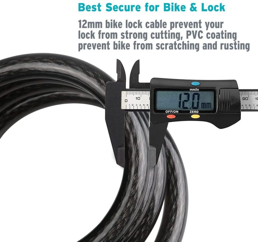 keyless silicone Bike security Lock Combination Chain Bicycle Cable Bikelock custom 4 Digit locks Combination for bicycle