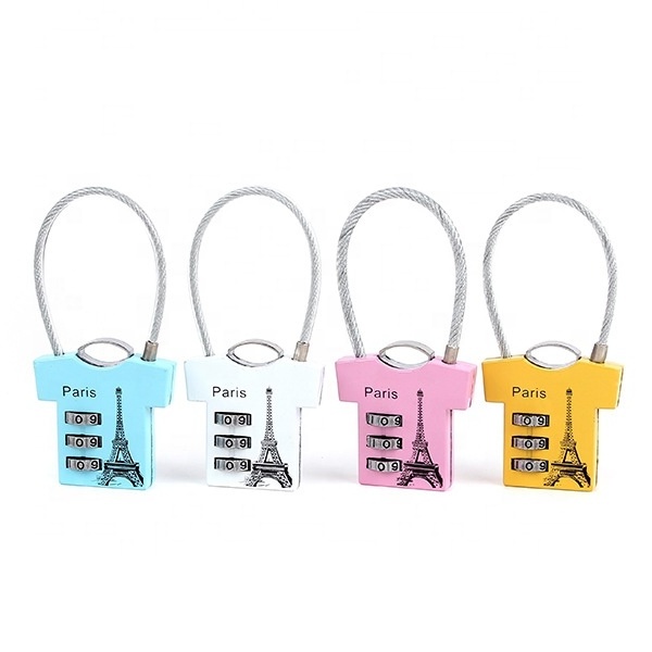 BBD-C835 Security Cartoon Cute T-shirt combination cable padlock