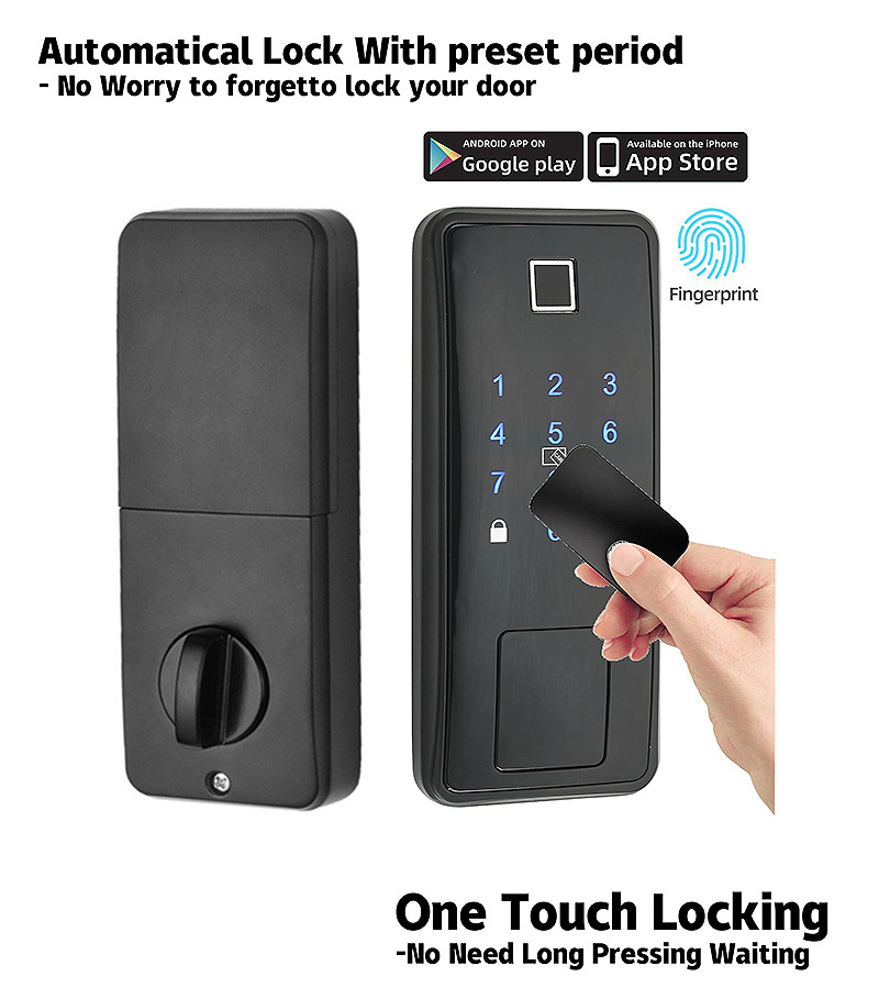 Dead Bolt Security Ttlock Door Fingerprint Tt Electric App Key Locker Gate Garage Finger Print Single Latch Deadbolt Smart Lock