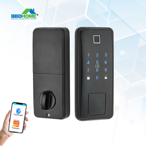 Dead Bolt Security Ttlock Door Fingerprint Tt Electric App Key Locker Gate Garage Finger Print Single Latch Deadbolt Smart Lock