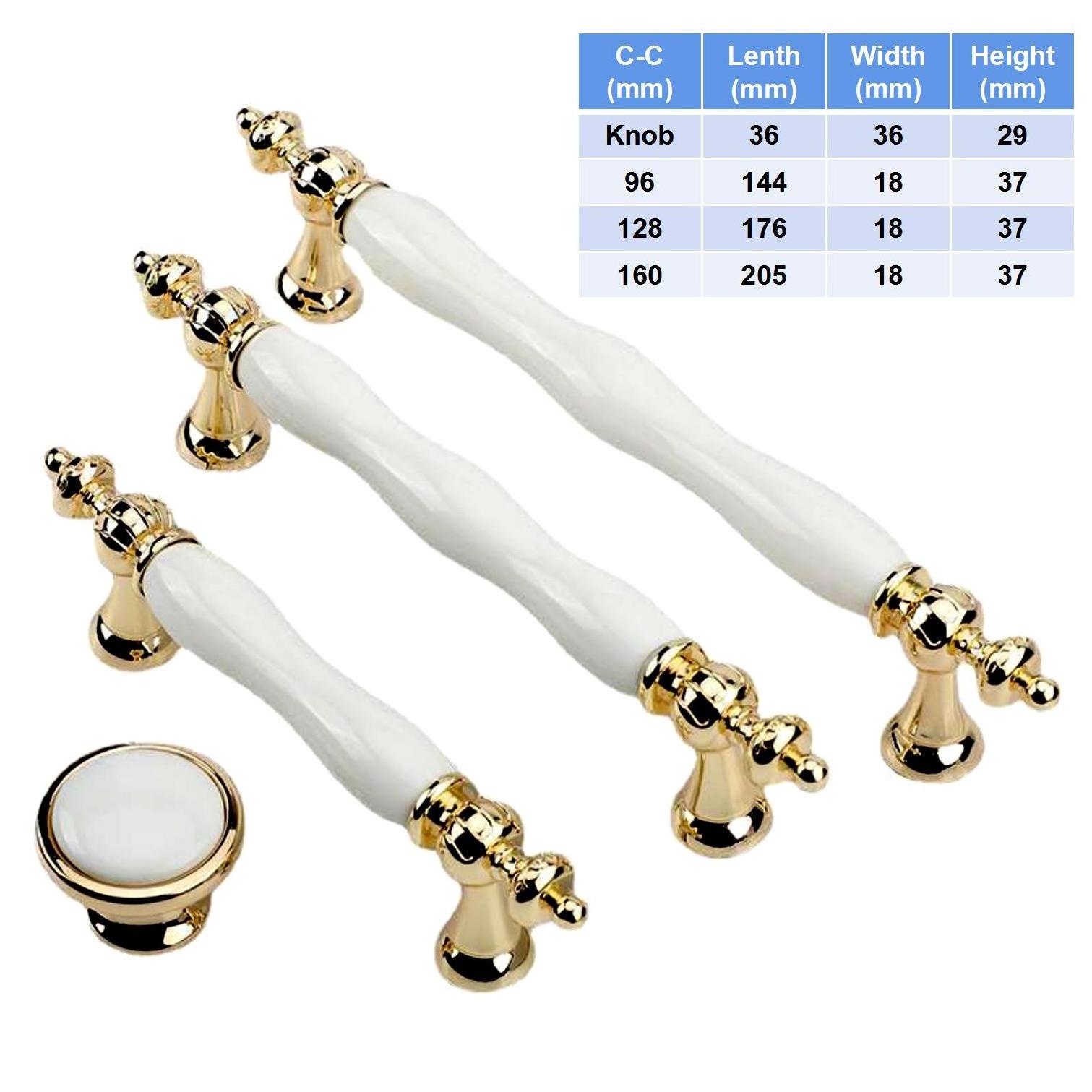 Knob Knobs Cabinet Handles Drawer Handle Porcelain and Metal Wholesale Pulls Ceramic Modern Gold White Handles for Furniture