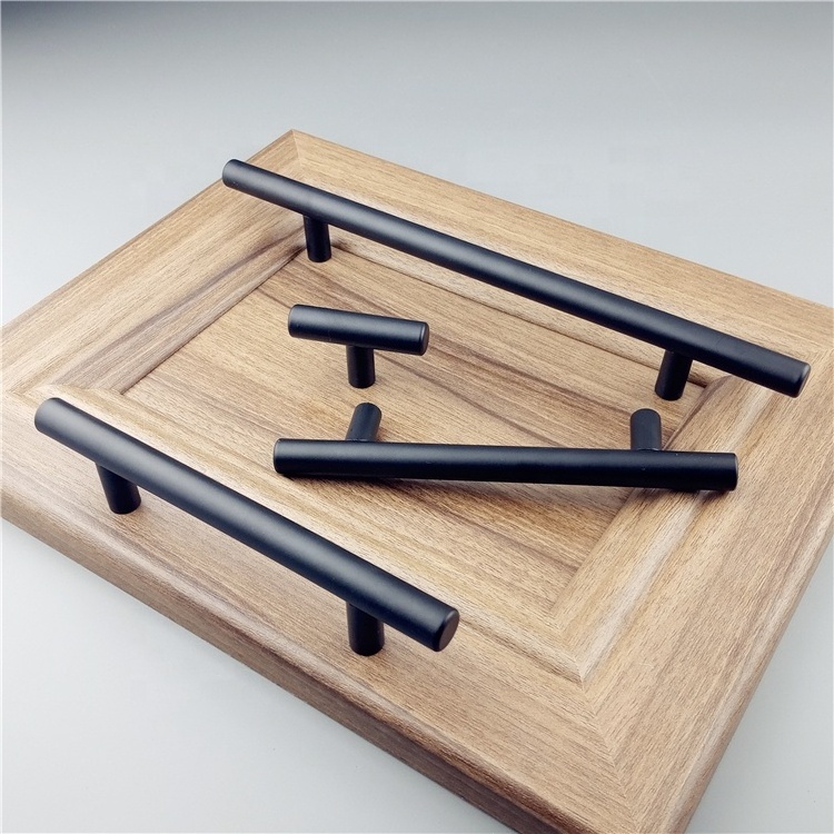 Kitchen T Bar Drawer Pulls Cabinets Handles Metal Stainless Steel Best Sellers Matte Black Handles for Furniture Modern Simple